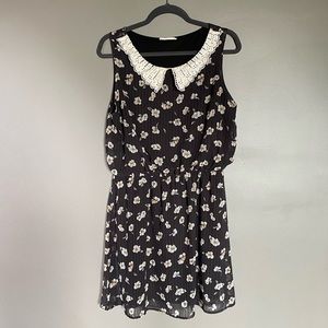Cute and flirty vintage style black floral dress